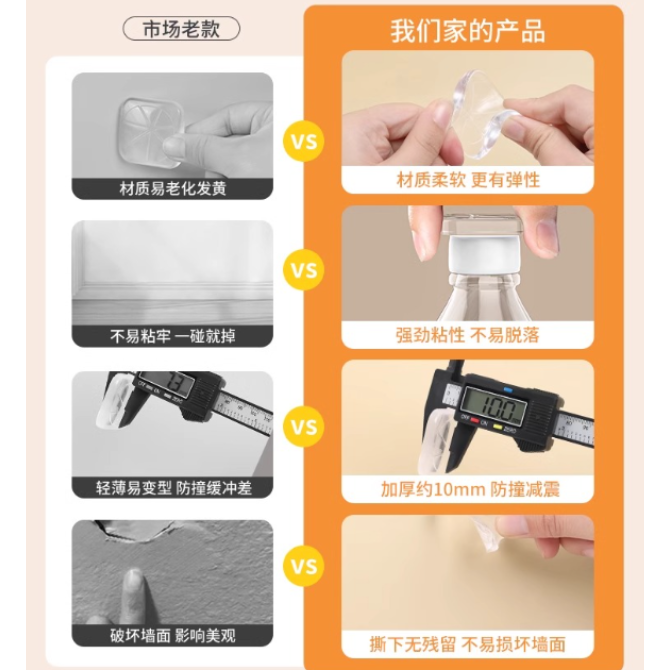 门把手防撞垫硅胶入户门贴冰箱门挡门后墙贴防碰撞神器柜门保护器